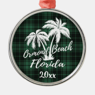 Adorno Metálico Ormond Beach Florida Palm Tree Green Plage