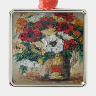 Adorno Metálico Ornament Ann Hayes Pintura Flor Mix Delight