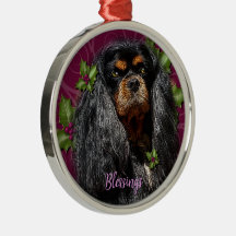 Ornament, Cavalier Spaniel Black y Tan Gift