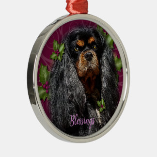Adorno Metálico Ornament, Cavalier Spaniel Black y Tan Gift
