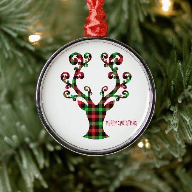 Adorno Metálico Ornament-Deer de Feliz Navidad (Árbol)