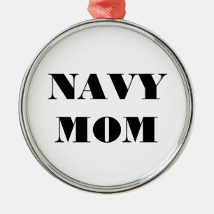 Adorno Metálico Ornament Navy Mom