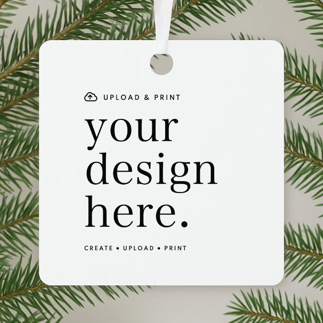 Adorno Metálico Ornamentar su diseño Cargar Metalizado cuadrado (Possibilities are endless with this fully editable christmas tree ornament template.)
