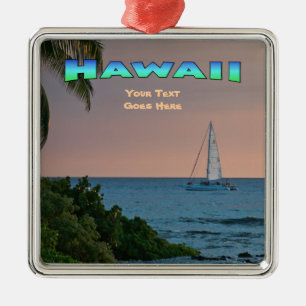 Adorno Metálico Ornamento: Blue Catamaran Sunset (Plaza Premium)