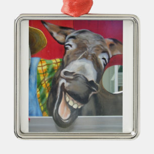 ADORNO METÁLICO ORNAMIENTO DE DONKEY REÍDO