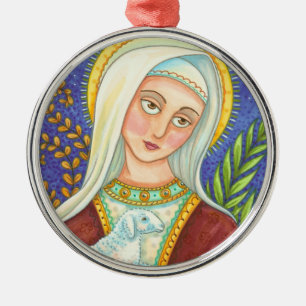 Adorno Metálico ORNAMIENTO DE María Y NAVIDAD DE Cordero