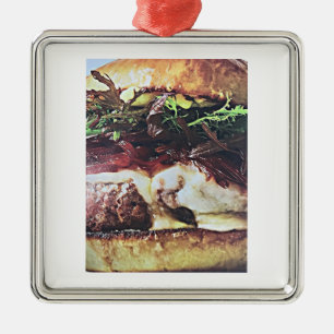 ADORNO METÁLICO **ORNAMIENTO DE NAVIDAD DE HAMBURGER LOVER'S**