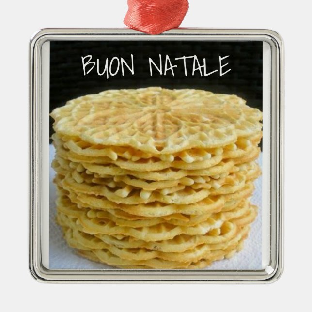 ADORNO METÁLICO ORNAMIENTO DE NAVIDAD ITALIANA "LA PIZZELLE" (Frente)
