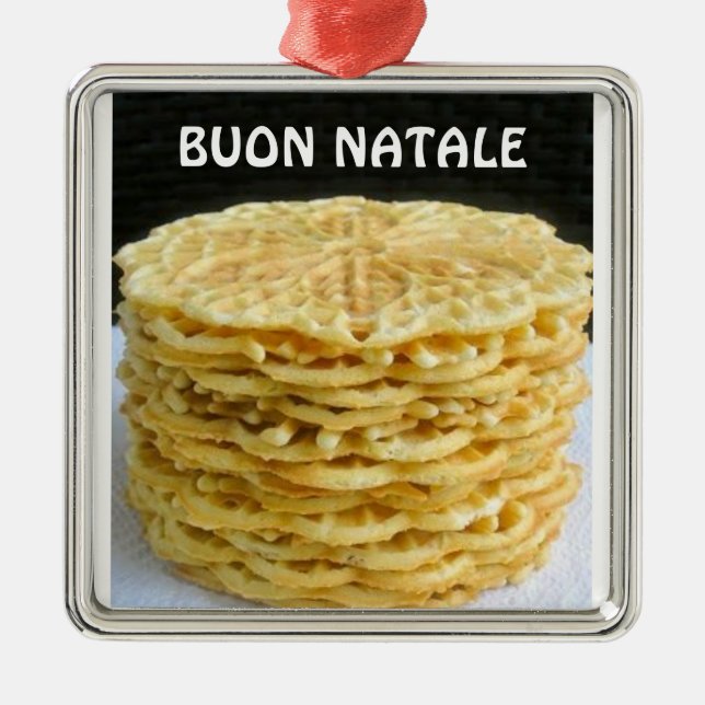 ADORNO METÁLICO ORNAMIENTO DE NAVIDAD ITALIANA "LA PIZZELLE" (Frente)