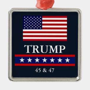 ADORNO METÁLICO ORNAMIENTO DEL PRESIDENTE DONALD TRUMP CHRISTMAS