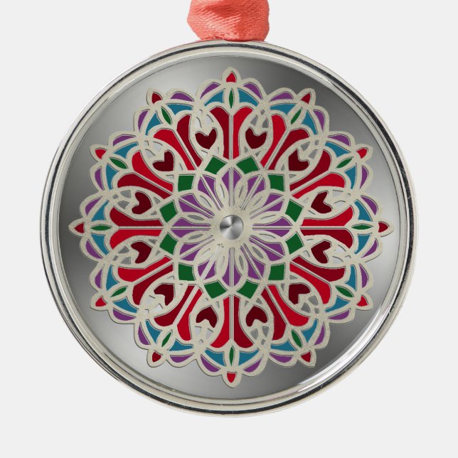 Adorno Metálico Ornate Jewel Mandala Flower (Frente)