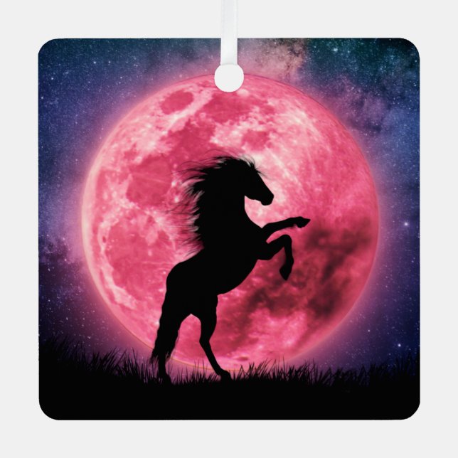 Adorno Metálico Ornement En Métal Le cheval et la lune rosa (Anverso)