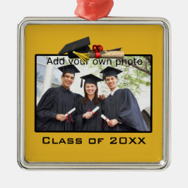 Adorno Metálico Oro Añadir tu foto / año de graduación
