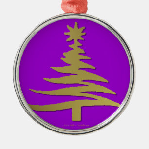 Adorno Metálico Oro del patrón del árbol de Navidad