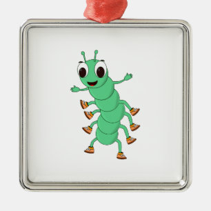 Adorno Metálico oruga verde