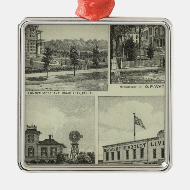 Adorno Metálico Osage, montón, y Burlington, Kansas (Frente)
