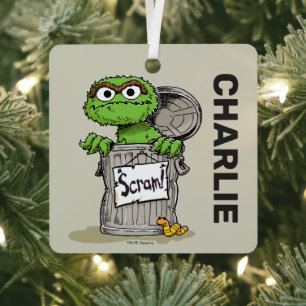 Adorno Metálico Oscar el Grouch   Nombre personalizado con foto