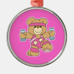 Adorno Metálico Oso de ejercicios aeróbicos Fitness lindo