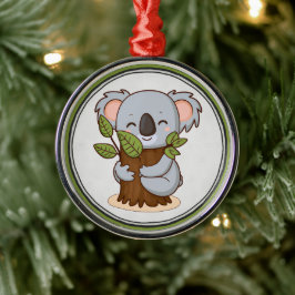 Adorno Metálico Oso de koala arbolando