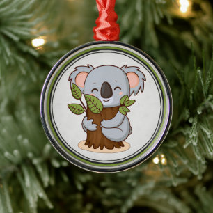 Adorno Metálico Oso de koala arbolando