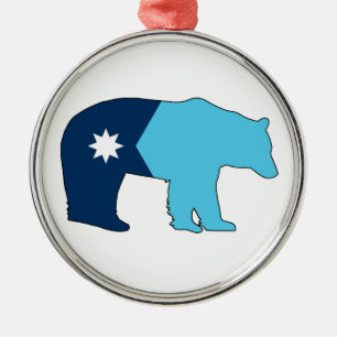 Adorno Metálico Oso de la bandera de Minnesota