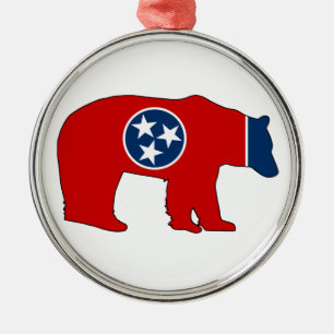 Adorno Metálico Oso de la bandera de Tennessee