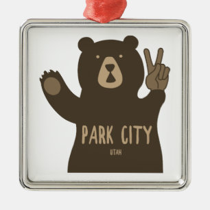 Adorno Metálico Oso de Paz de Park City Utah