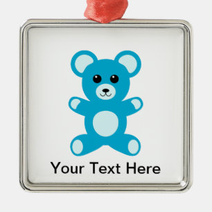 Adorno Metálico Oso de peluche azul del bebé lindo