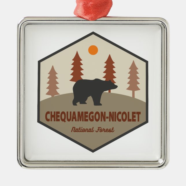 Adorno Metálico Oso Forestal Nacional Chequamegon-Nicolet (Frente)