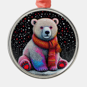 Adorno Metálico Oso polar lindo