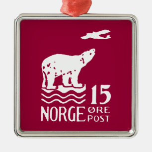Adorno Metálico Oso Polar Noruego De 1925