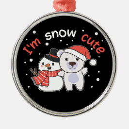 Adorno Metálico Oso Polar Soy la nieve Cute Nieve Nieve Cerámica d