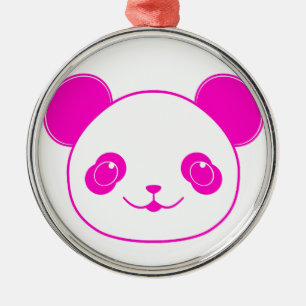 Adorno Metálico Oso rosa Kawaii Panda