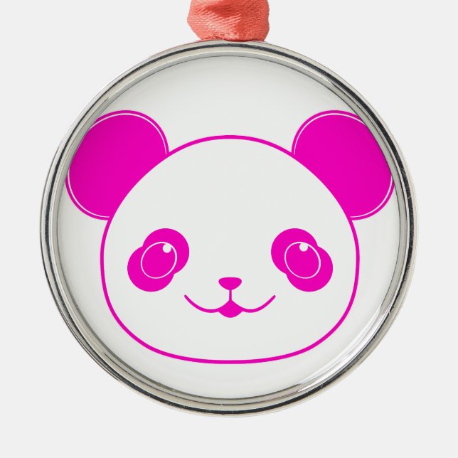 Adorno Metálico Oso rosa Kawaii Panda (Frente)