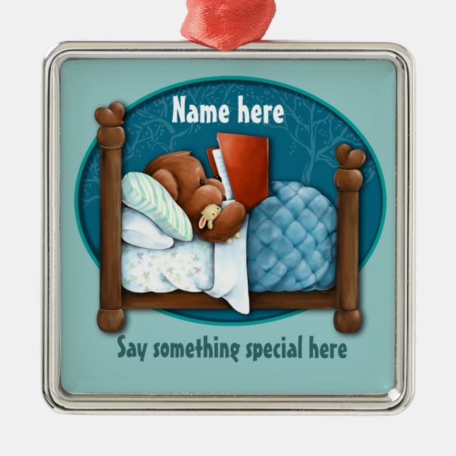 Adorno Metálico Oso y conejito del cuento (Frente)