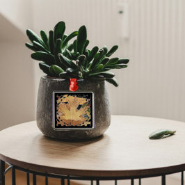 Adorno Metálico Otoño deja marco mosaico