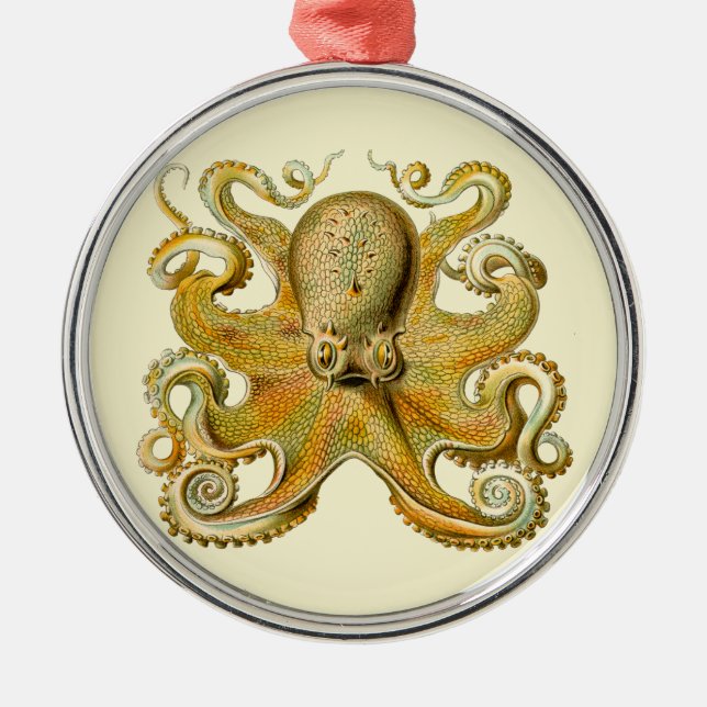 Adorno Metálico Otopus ilustracion antiguo monstruo del mar (Frente)