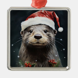 Adorno Metálico Otter de vacaciones