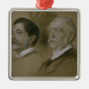 Adorno Metálico Otto von Bismarck y su hijo Herberto