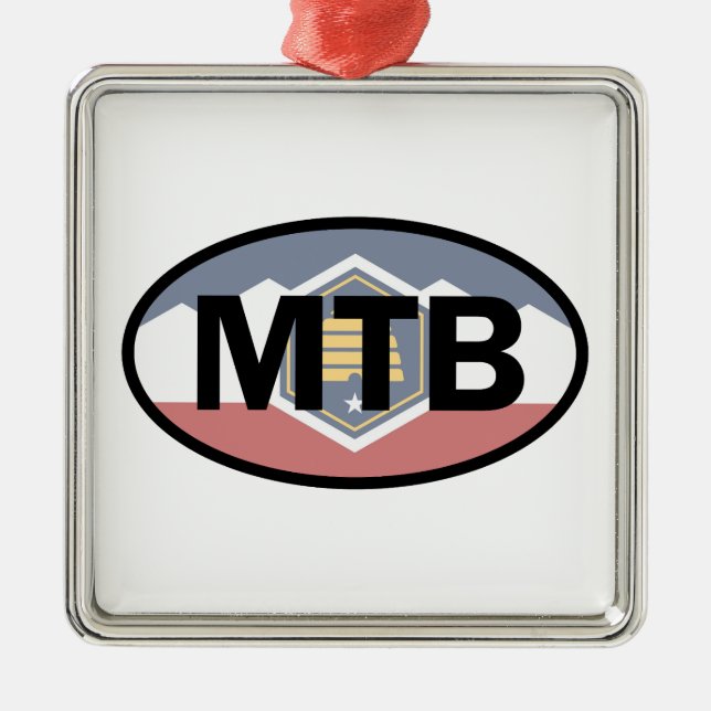 Adorno Metálico Oval de ciclismo de montaña Utah Flag (Frente)