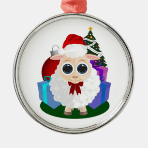Adorno Metálico Ovejas de Navidad Lindas Granja Casa Fiesta Árbol