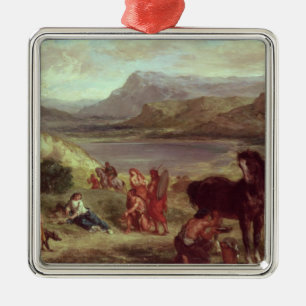 Adorno Metálico Ovid entre el Scythians, 1859