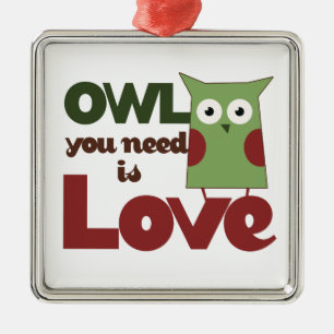 Adorno Metálico Owl Love
