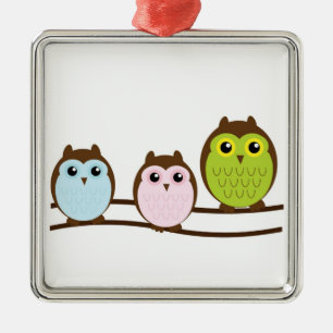 Adorno Metálico Owls Ornament