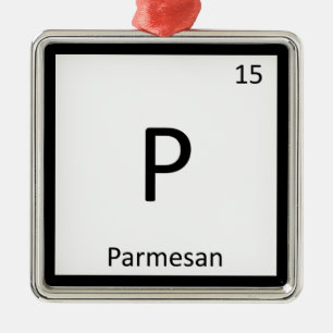 Adorno Metálico P - Tabla periódica de la química del queso