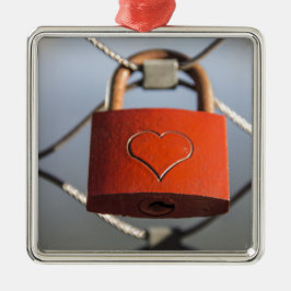 Adorno Metálico Padlock del corazón de amor