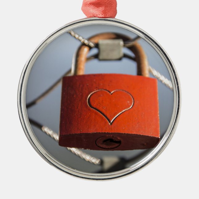 Adorno Metálico Padlock del corazón de amor (Frente)