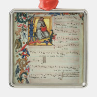 Página de notación musical con historiador