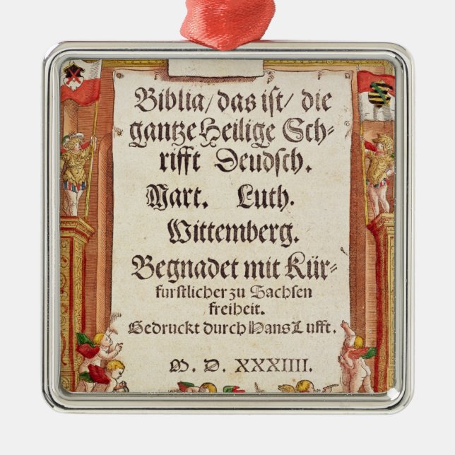 Adorno Metálico Página de título de la biblia de Luther, c.1530 (Frente)