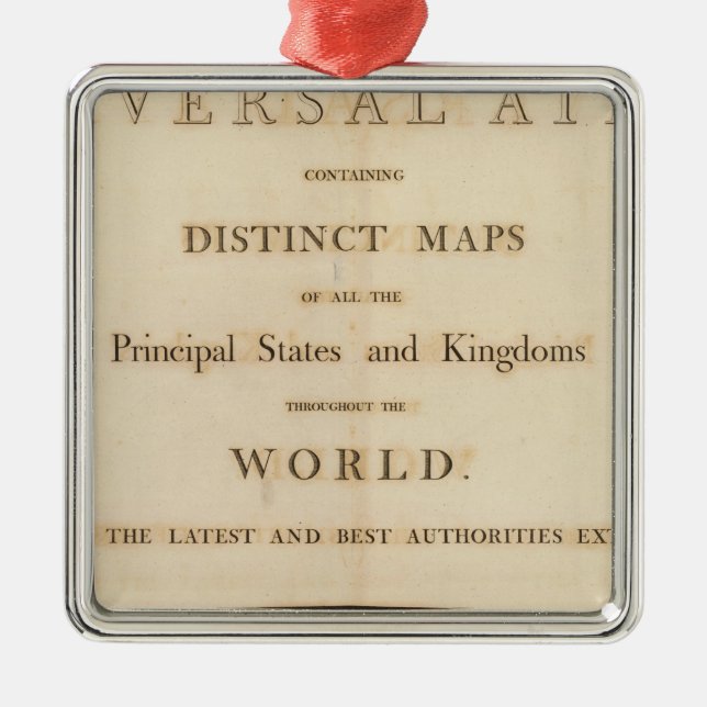 Adorno Metálico Página de título del nuevo atlas universal (Frente)